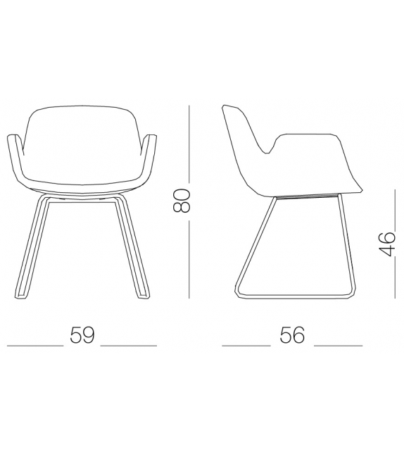 Pass Lapalma Upholstered Chair with Sled Base