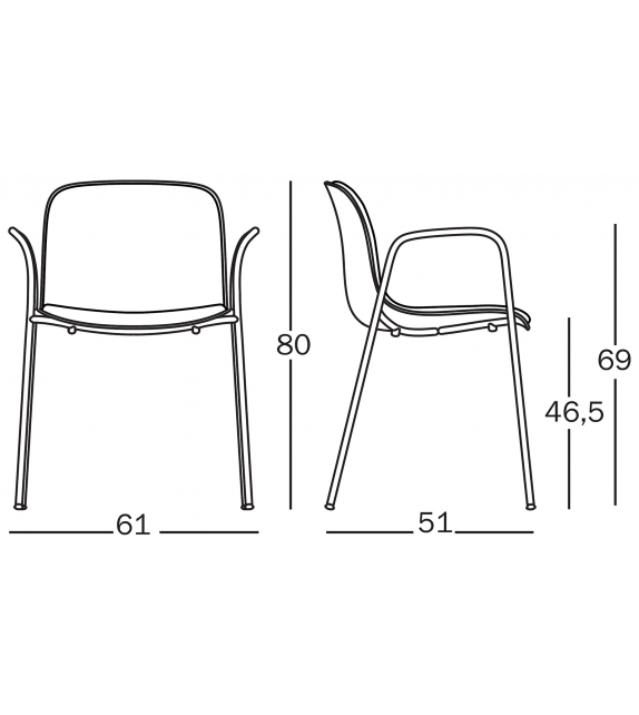Troy Chair Fabric Stuhl mit Armlehnen Magis