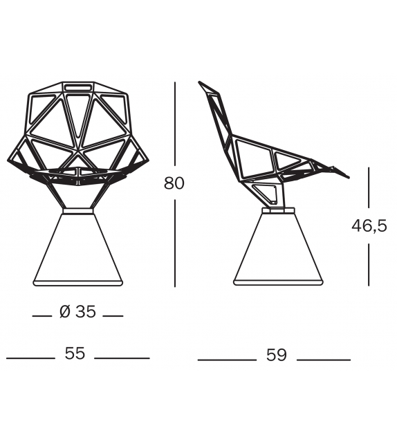 Chair_One Magis Sedia Con Base in Cemento