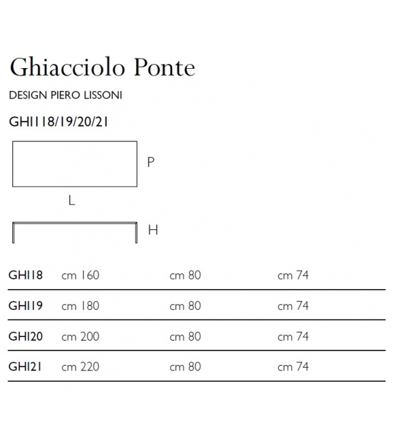 Ghiacciolo Ponte Glas Italia Table