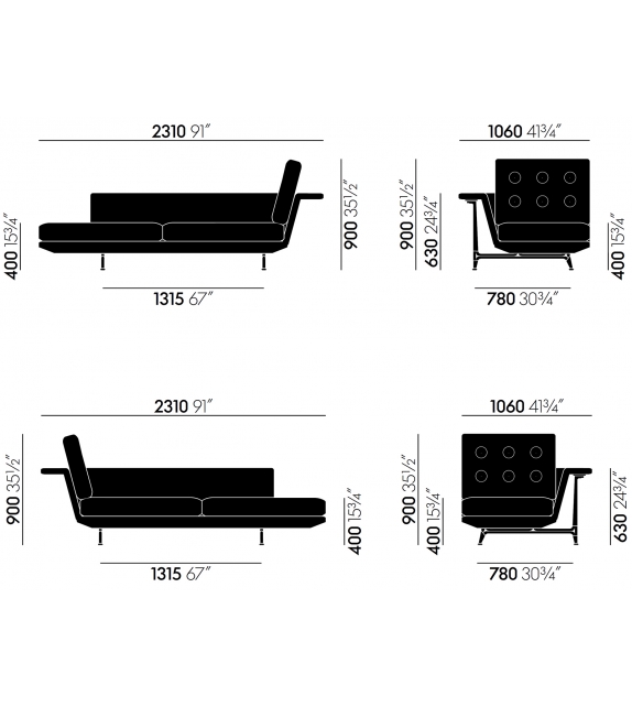 Grand Sofà Vitra Chaise Longue