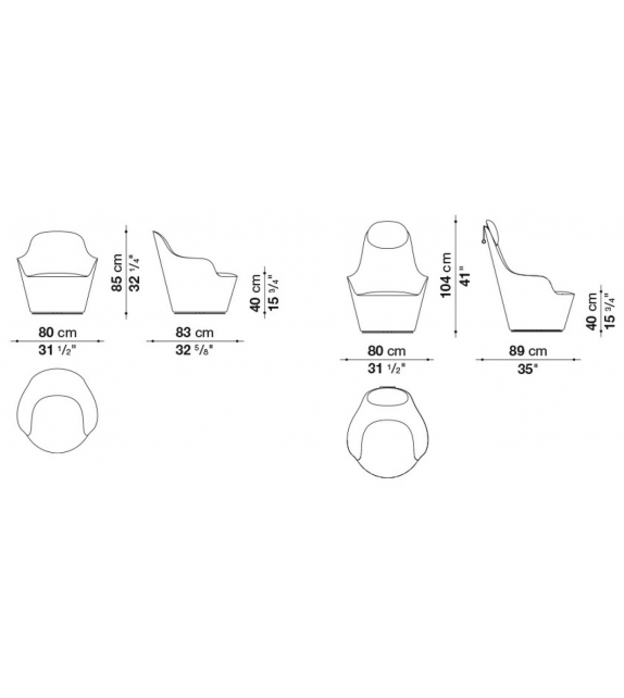 Harbor B&B Italia Armchair