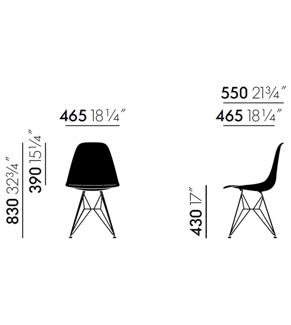 Eames Plastic Side Chair DSR Polster Stuhl Vitra