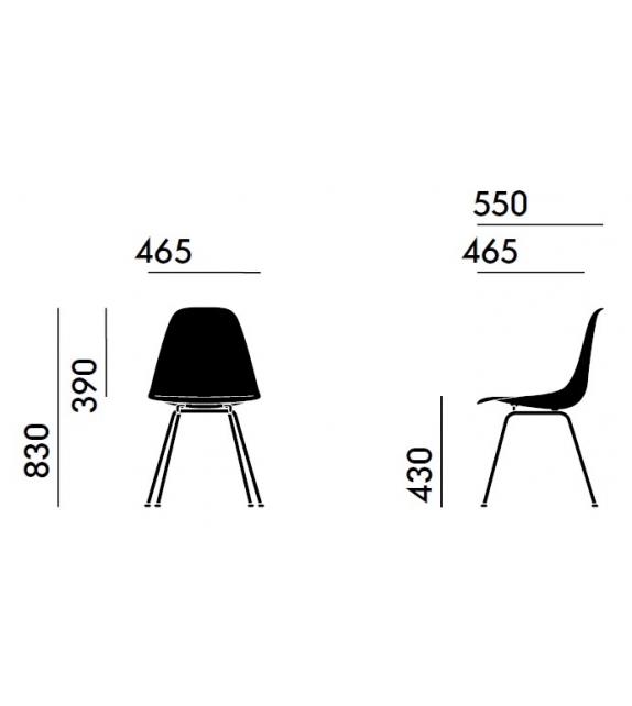 Eames Plastic Side Chair DSX Silla Tapiazada Vitra