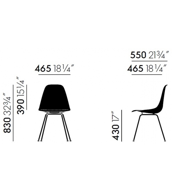 Eames Plastic Side Chair DSX Silla Con Cojín Vitra