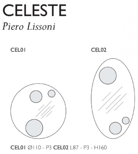 Celeste Glas Italia Espejo