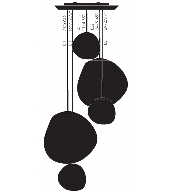 Melt Large Round Tom Dixon Sistema de Suspensión