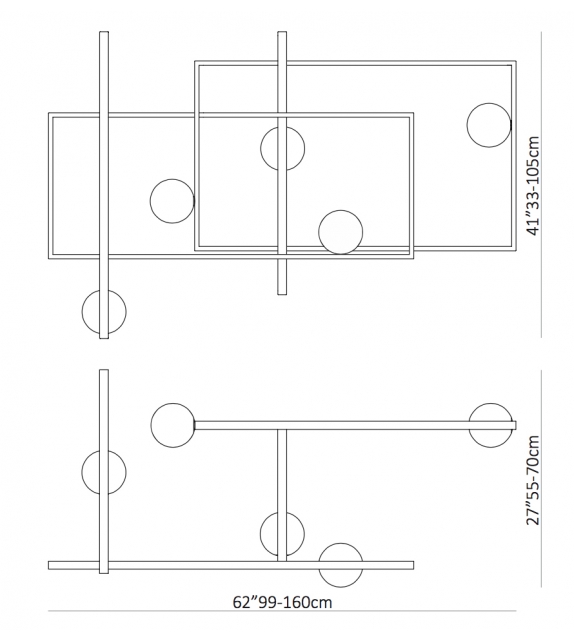 Mondrian Glass Venicem Lámpara de Techo