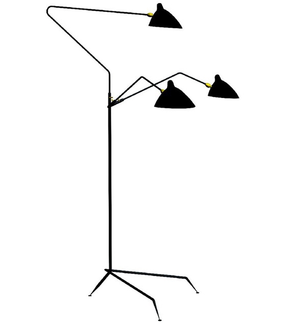 Lampadaire 3 bras pivotants Serge Mouille Lampada da Terra