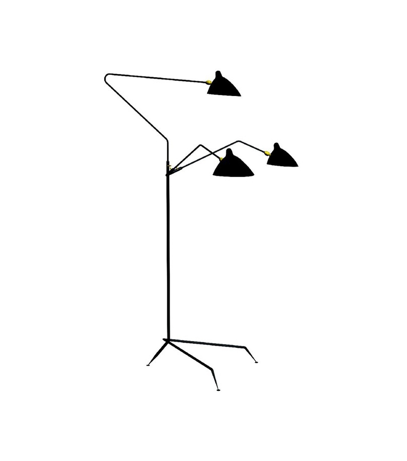 Lampadaire 3 bras pivotants Serge Mouille Stehleuchte