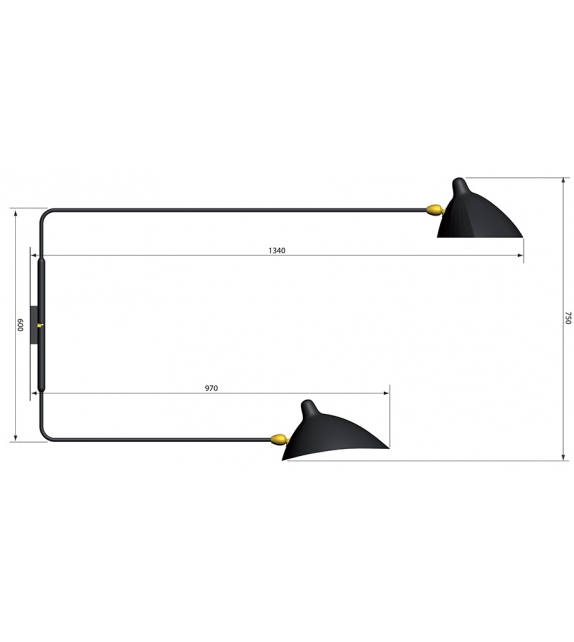 Sconce 2 Rotating Straight Arms Serge Mouille