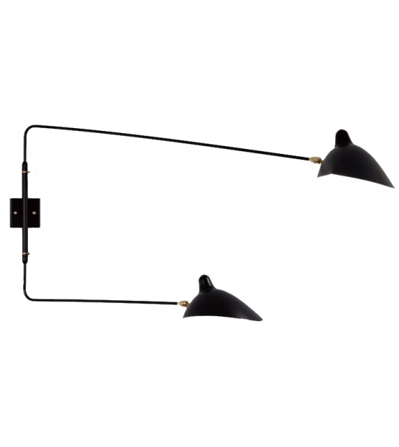 Applique 2 Bras Droits Pivotants Serge Mouille