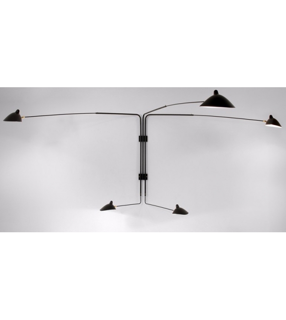 Sconce 5 Rotating Straight Arms Serge Mouille