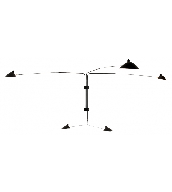 Sconce 5 Rotating Straight Arms Serge Mouille