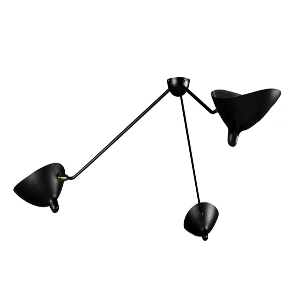 Spider Serge Mouille Ceiling Lamp 3 Still Arms - Milia Shop