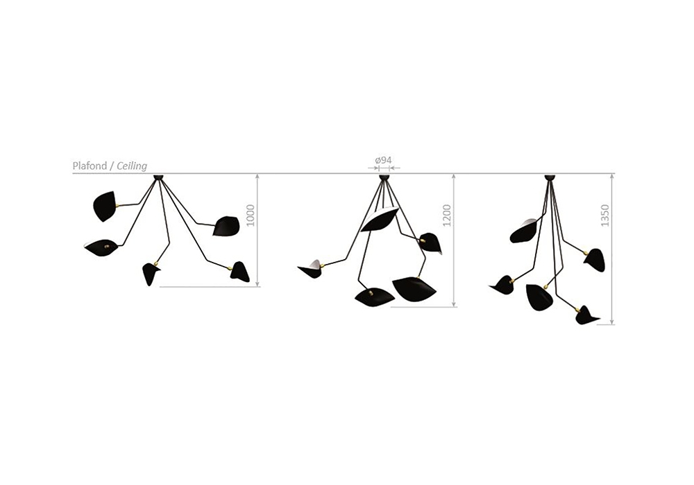 PAR5BC Serge Mouille Deckenleuchte - Milia Shop