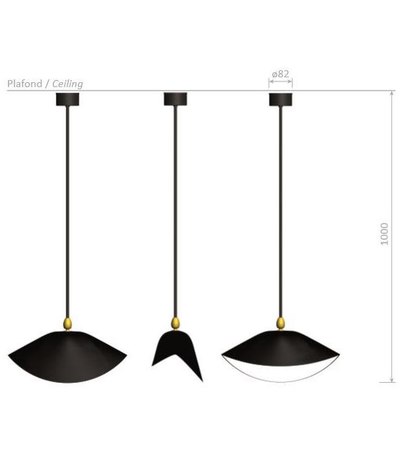 Bibliothèque Serge Mouille Wandleuchte