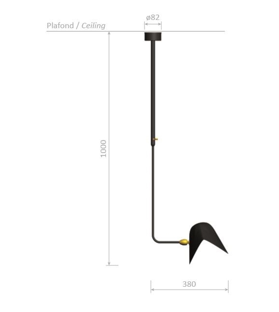 Plafonnier Bibliothèque Serge Mouille