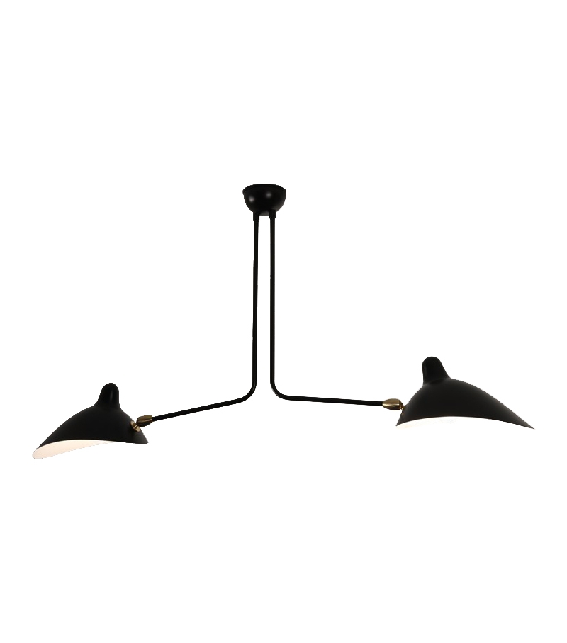 Plafonnier 2 Bras Fixes Serge Mouille