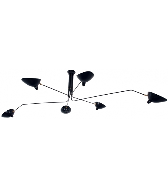 Plafonnier 6 Bras Pivotants Serge Mouille
