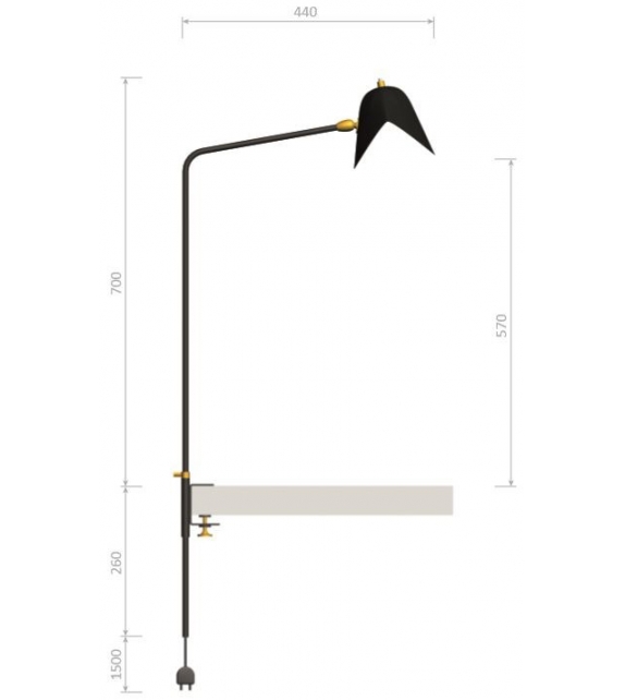 Agrafée SImple Serge Mouille Lampada da Tavolo