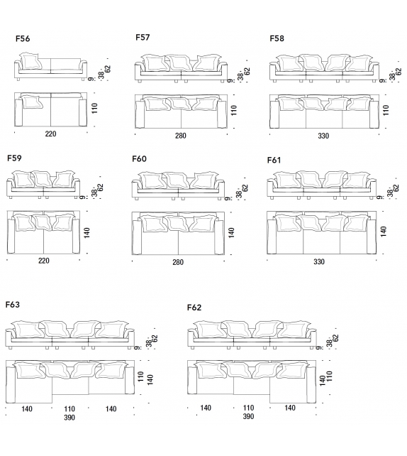 Nebula Nine Sofa Diesel with Moroso