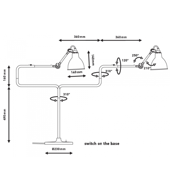 N°317 DCW Éditions-Lampe Gras Lámpara de Mesa