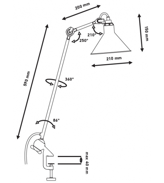 N°201 DCW Éditions-Lampe Gras Tischleuchte