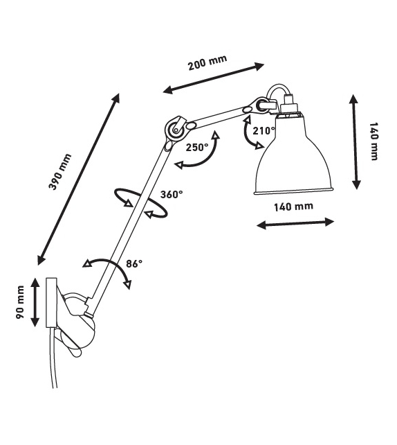 N°222 DCW Éditions-Lampe Gras Lampada da Parete