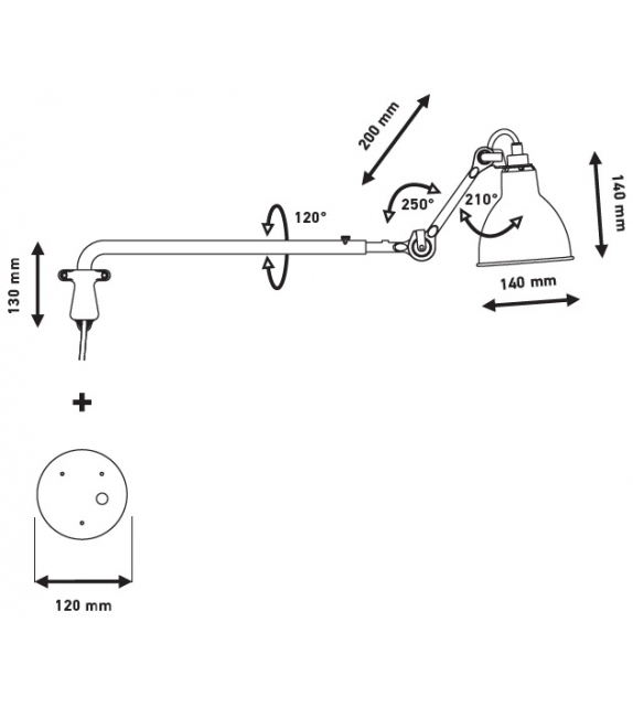 N°203 DCW Éditions-Lampe Gras Wall Lamp