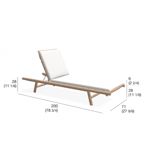 Orson 008 Sunlounger With Cushion Roda