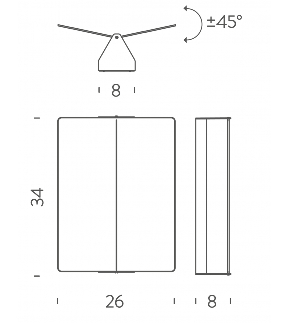 Applique à Volet Pivotant Plié LED Nemo Lampada da Parete