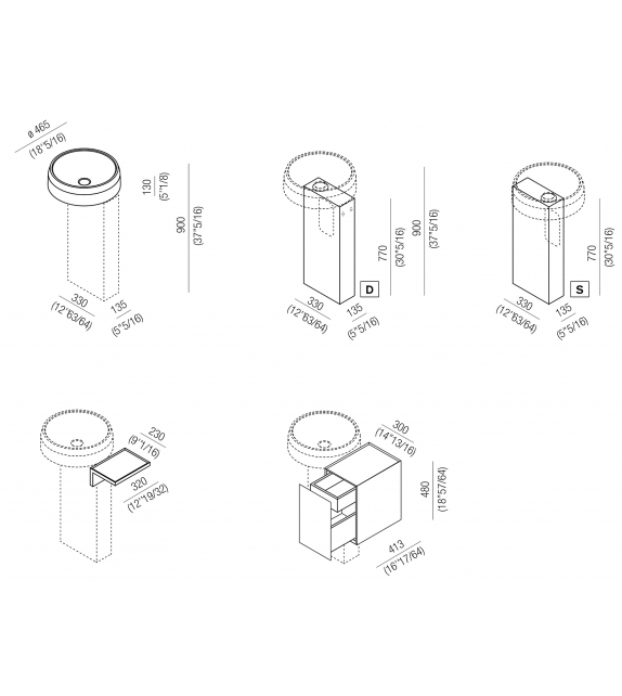Lariana Agape Column Washbasin