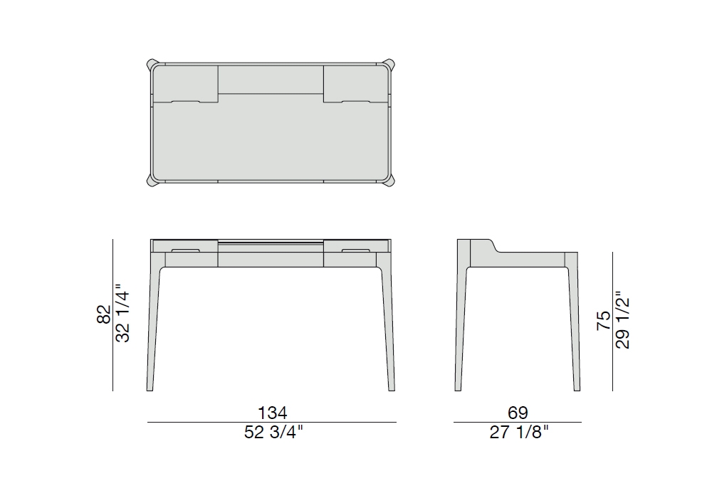 Saffo Cuoio Porada Schreibtisch - Milia Shop