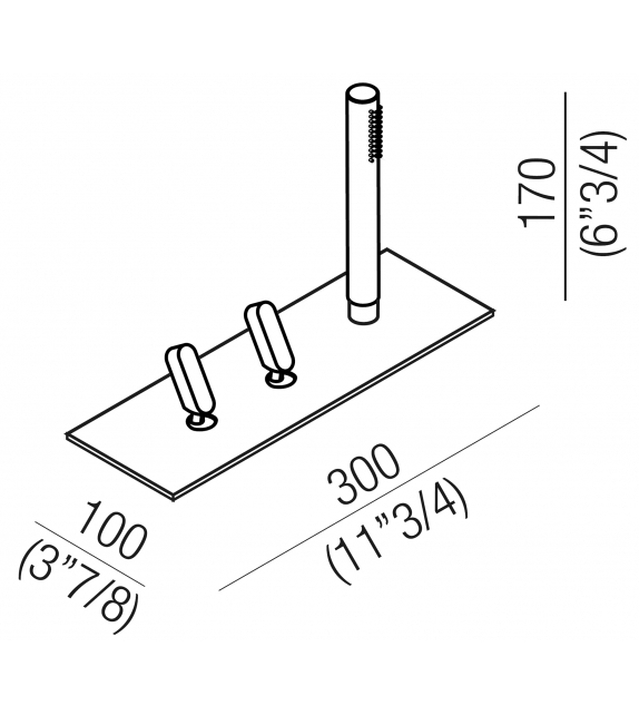 Square Agape Bathtub Rim Tap