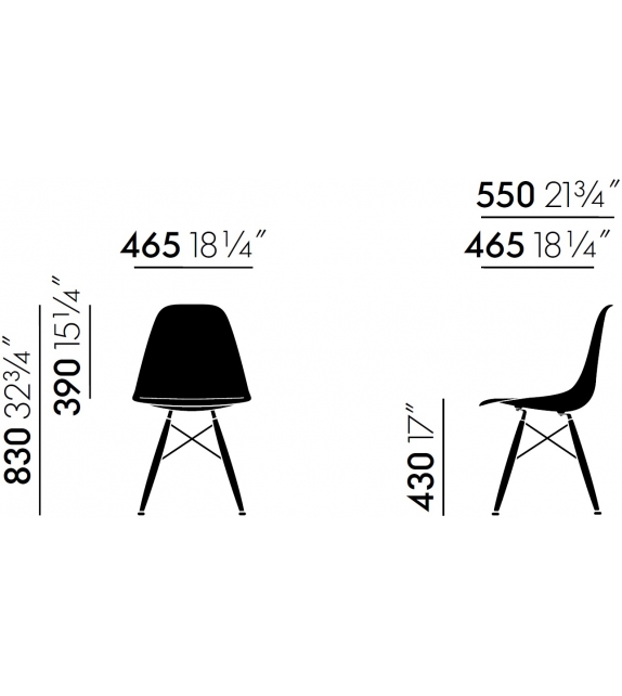 Eames Plastic Side Chair DSW Padded Vitra