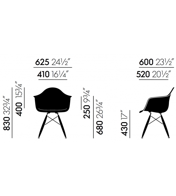 Eames Plastic Armchair DAW With Cushion Vitra