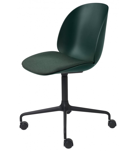 Beetle Gubi Seat Upholstered Chair with Castors