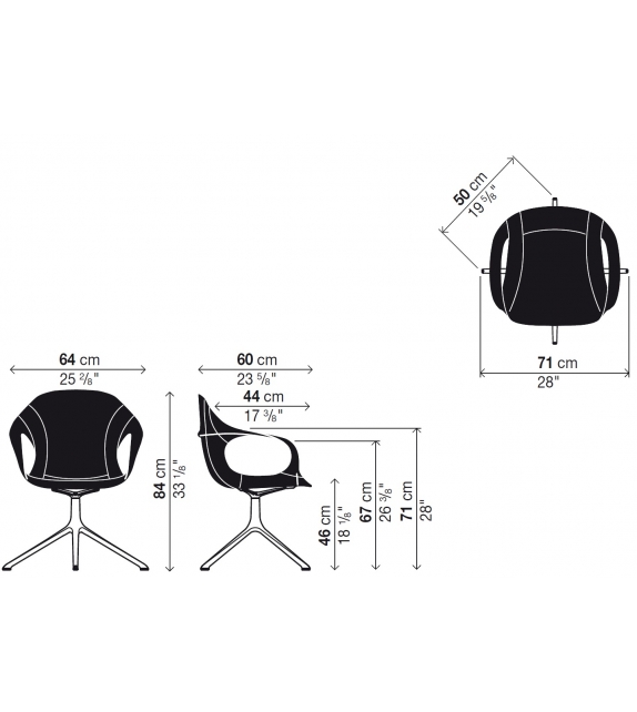Elephant Kristalia Polsterstuhl auf Ständer