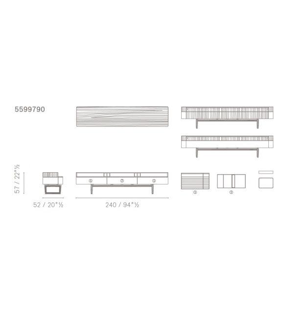 Fidelio Multimedia Cabinet Poltrona Frau Sideboard
