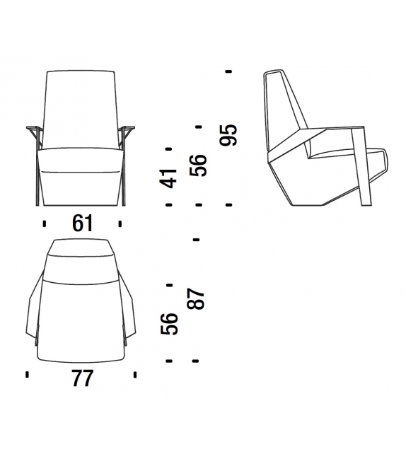 Silver Lake A High Armchair Moroso