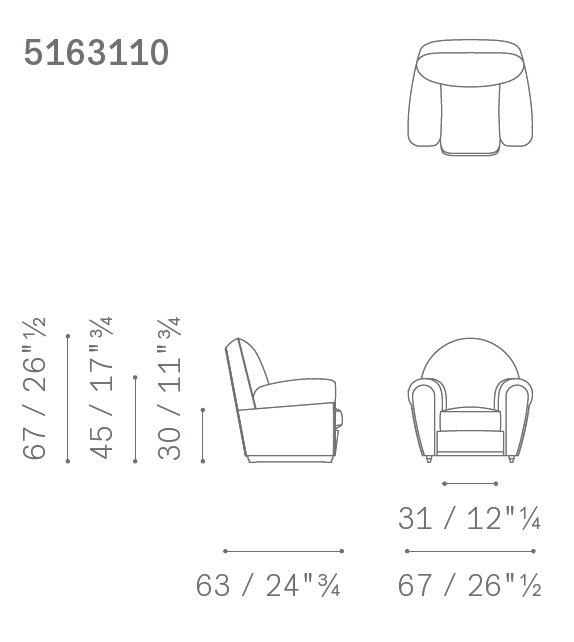 Ex Display - Baby Vanity Fair Poltrona Frau Small Armchair