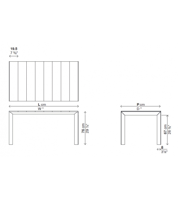 Kristalia Nori Slatted Table