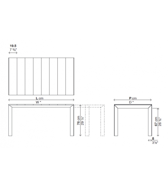 Nori Slatted Kristalia Table Extensible