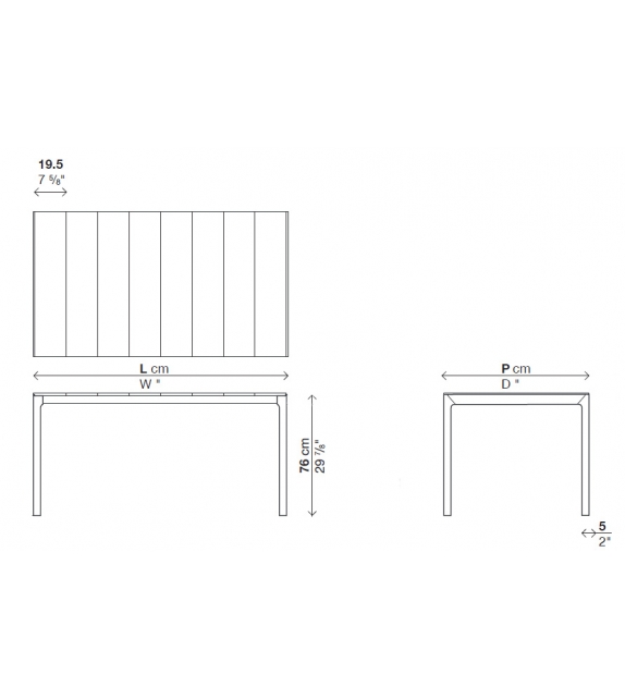 Maki Slatted Kristalia Tisch