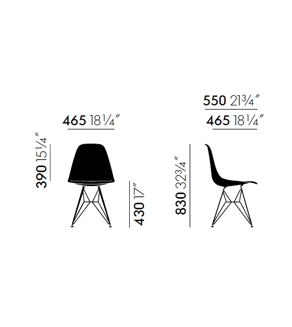 Eames Fiberglass Chair DSR Vitra Silla