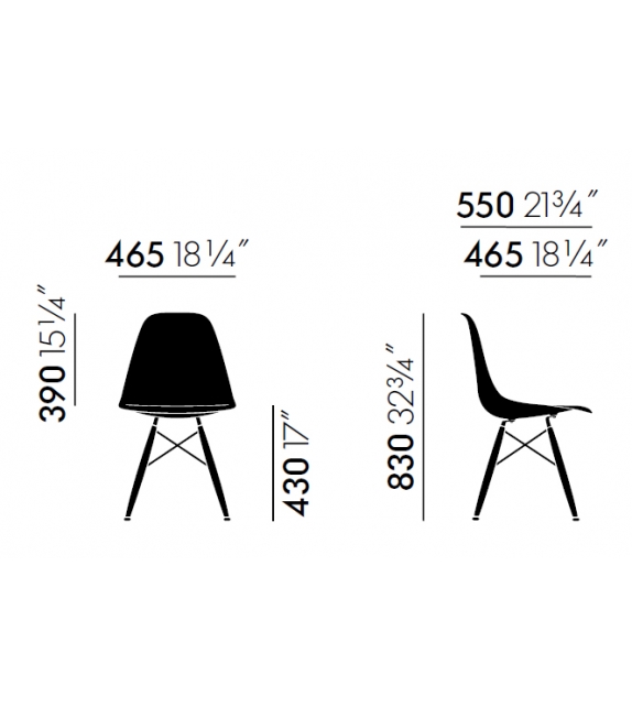 Eames Fiberglass Chair DSX Vitra Sedia