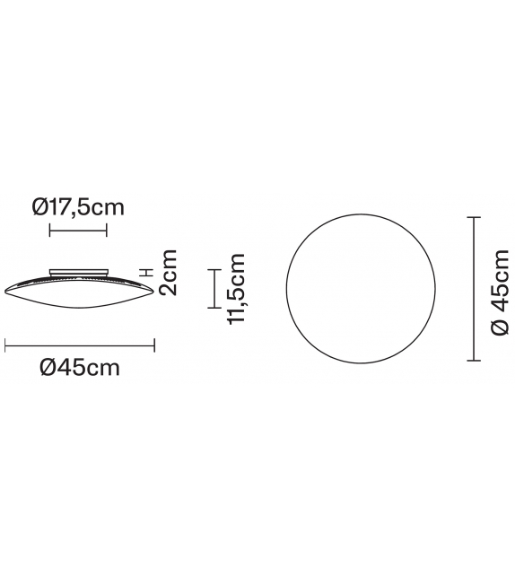 Loop F35 Fabbian Decken/Wandleuchte