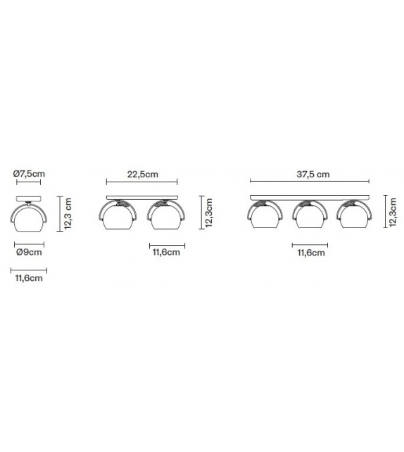 Beluga White D57 Fabbian Ceiling/Wall Lamp