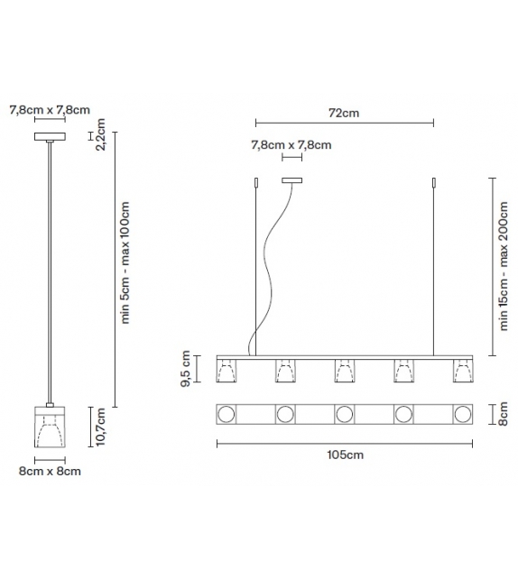 Cubetto D28 Fabbian Lampada a Sospensione